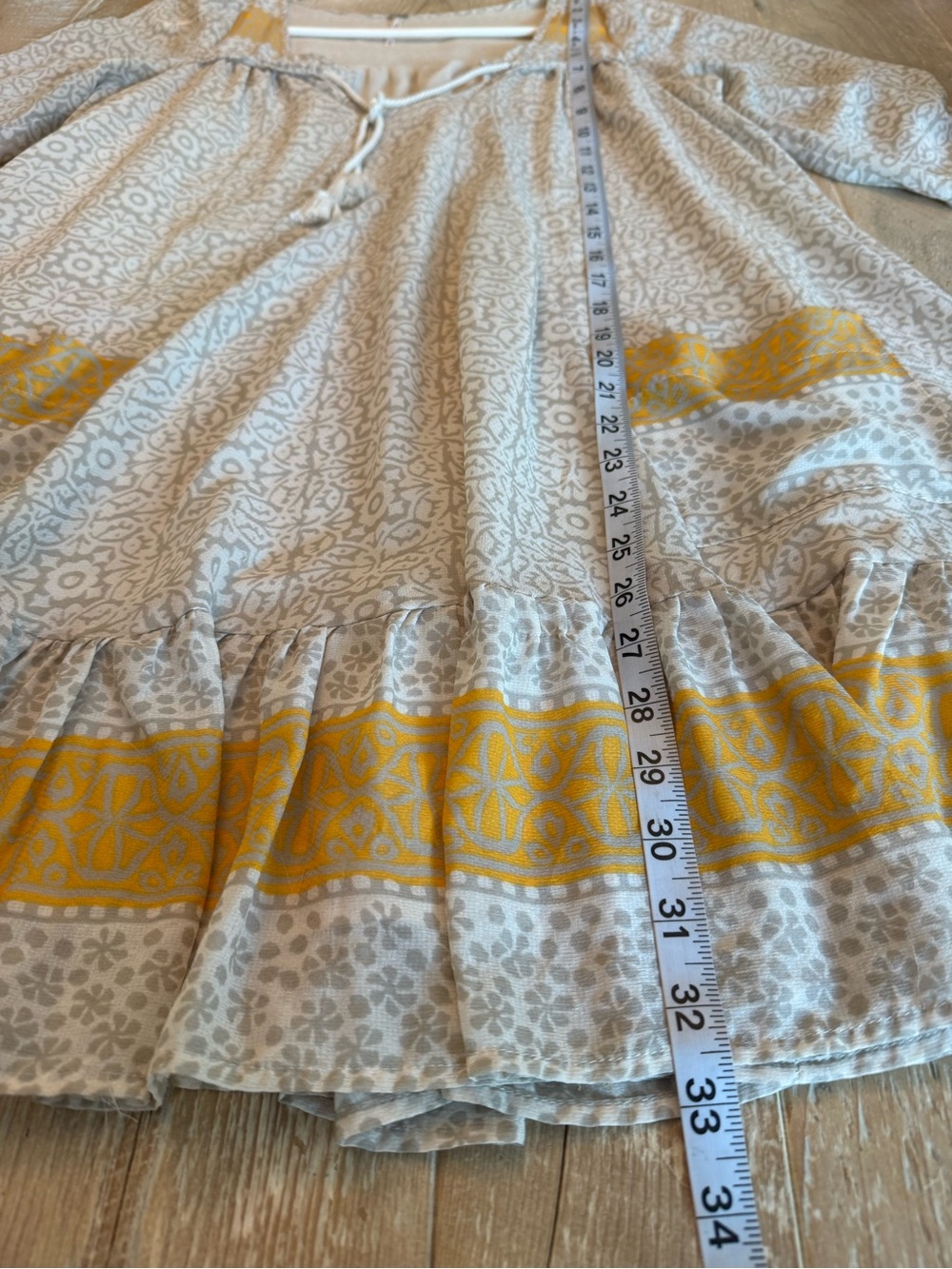 Free People Penny Lane Dress Boho Mini Peasant Shift Floral Chiffon Size XS - Picture 12 of 12